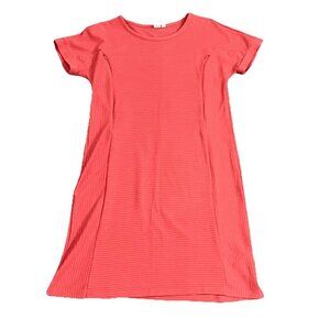 Gap Women’s Maternity Dress Size Small Short Sleeve Nursing Cotton Blend Coral